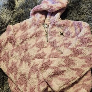 Hurley Pink and White Kids Hoodie